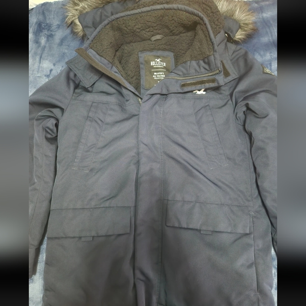 Hollister Men's Dark Blue Parka